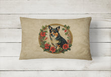 Load image into Gallery viewer, Lancashire Heeler Christmas Flowers Throw Pillow