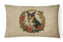 Load image into Gallery viewer, Lancashire Heeler Christmas Flowers Throw Pillow