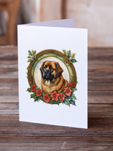 Load image into Gallery viewer, Leonberger Christmas Flowers Greeting Cards - Blank Note Cards – 8-Pack of Artist-Designed Cards with Envelopes