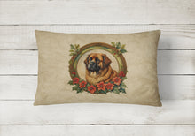 Load image into Gallery viewer, Leonberger Christmas Flowers Throw Pillow