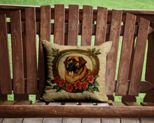 Load image into Gallery viewer, Leonberger Christmas Flowers Throw Pillow - 14x14 Decorative Pillow – Art for Your Home &amp; Patio