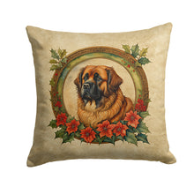 Load image into Gallery viewer, Leonberger Christmas Flowers Throw Pillow - 14x14 Decorative Pillow – Art for Your Home &amp; Patio