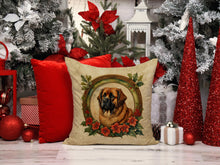 Load image into Gallery viewer, Leonberger Christmas Flowers Throw Pillow