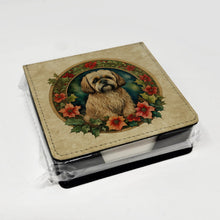 Load image into Gallery viewer, Lhasa Apso Christmas Flowers PU Leather Note Paper Holder