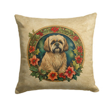 Load image into Gallery viewer, Lhasa Apso Christmas Flowers Throw Pillow