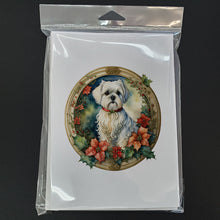 Load image into Gallery viewer, Maltese Christmas Flowers Greeting Cards - Blank Note Cards – 8-Pack of Artist-Designed Cards with Envelopes