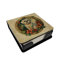 Load image into Gallery viewer, Maltese Christmas Flowers PU Leather Note Paper Holder