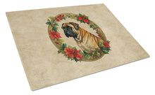 Load image into Gallery viewer, Mastiff Christmas Flowers Glass Cutting Boards – Durable, Decorative Kitchen Art