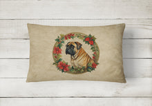 Load image into Gallery viewer, Mastiff Christmas Flowers Throw Pillow