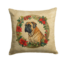 Load image into Gallery viewer, Mastiff Christmas Flowers Throw Pillow