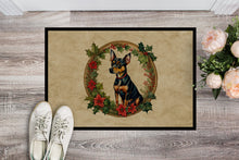 Load image into Gallery viewer, Miniature Pinscher Christmas Flowers Doormat