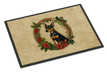 Load image into Gallery viewer, Miniature Pinscher Christmas Flowers Doormat