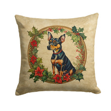 Load image into Gallery viewer, Miniature Pinscher Christmas Flowers Throw Pillow - 14x14 Decorative Pillow – Art for Your Home &amp; Patio