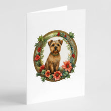 Load image into Gallery viewer, Norfolk Terrier Christmas Flowers Greeting Cards - Blank Note Cards – 8-Pack of Artist-Designed Cards with Envelopes