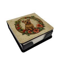Load image into Gallery viewer, Norfolk Terrier Christmas Flowers PU Leather Note Paper Holder