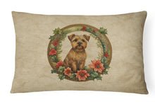 Load image into Gallery viewer, Norfolk Terrier Christmas Flowers Throw Pillow
