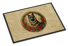 Load image into Gallery viewer, Norwegian Elkhound Christmas Flowers Doormat-24x36 Indoor / Outdoor Rug | Made in USA