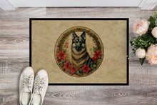 Load image into Gallery viewer, Norwegian Elkhound Christmas Flowers Doormat