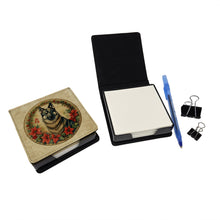Load image into Gallery viewer, Norwegian Elkhound Christmas Flowers PU Leather Note Paper Holder