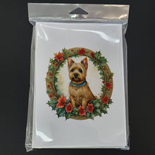 Load image into Gallery viewer, Norwich Terrier Christmas Flowers Greeting Cards - Blank Note Cards – 8-Pack of Artist-Designed Cards with Envelopes