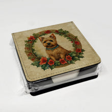 Load image into Gallery viewer, Norwich Terrier Christmas Flowers PU Leather Note Paper Holder