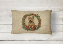 Load image into Gallery viewer, Norwich Terrier Christmas Flowers Throw Pillow