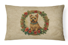 Load image into Gallery viewer, Norwich Terrier Christmas Flowers Throw Pillow