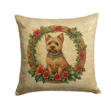 Load image into Gallery viewer, Norwich Terrier Christmas Flowers Throw Pillow - 14x14 Decorative Pillow – Art for Your Home &amp; Patio