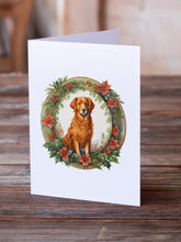 Load image into Gallery viewer, Nova Scotia Duck Tolling Retriever Christmas Flowers Greeting Cards - Blank Note Cards – 8-Pack of Artist-Designed Cards with Envelopes