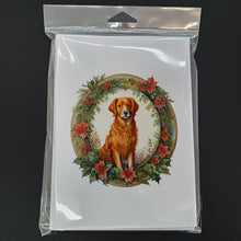 Load image into Gallery viewer, Nova Scotia Duck Tolling Retriever Christmas Flowers Greeting Cards - Blank Note Cards – 8-Pack of Artist-Designed Cards with Envelopes