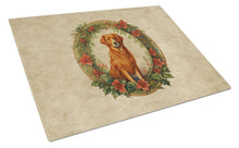 Load image into Gallery viewer, Nova Scotia Duck Tolling Retriever Christmas Flowers Glass Cutting Boards – Durable, Decorative Kitchen Art