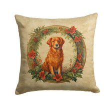 Load image into Gallery viewer, Nova Scotia Duck Tolling Retriever Christmas Flowers Throw Pillow - 14x14 Decorative Pillow – Art for Your Home &amp; Patio