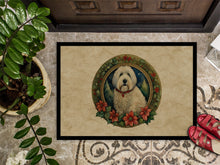 Load image into Gallery viewer, Old English Sheepdog Christmas Flowers Doormat