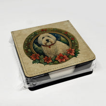 Load image into Gallery viewer, Old English Sheepdog Christmas Flowers PU Leather Note Paper Holder