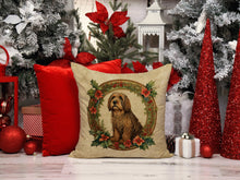 Load image into Gallery viewer, Otterhound Christmas Flowers Throw Pillow