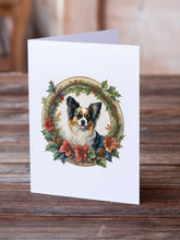 Load image into Gallery viewer, Papillon Christmas Flowers Greeting Cards - Blank Note Cards – 8-Pack of Artist-Designed Cards with Envelopes