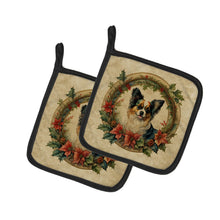 Load image into Gallery viewer, Papillon Christmas Flowers Pot Holders - Set of 2 Decorative Kitchen Helpers | Made in the USA