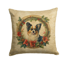 Load image into Gallery viewer, Papillon Christmas Flowers Throw Pillow - 14x14 Decorative Pillow – Art for Your Home &amp; Patio