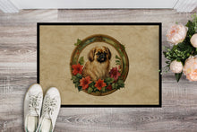 Load image into Gallery viewer, Pekingese Christmas Flowers Doormat