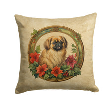 Load image into Gallery viewer, Pekingese Christmas Flowers Throw Pillow