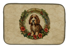 Load image into Gallery viewer, Petit Basset Griffon Vendeen Christmas Flowers Dish Drying Mat