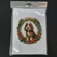 Load image into Gallery viewer, Petit Basset Griffon Vendeen Christmas Flowers Greeting Cards - Blank Note Cards – 8-Pack of Artist-Designed Cards with Envelopes