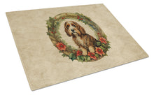 Load image into Gallery viewer, Petit Basset Griffon Vendeen Christmas Flowers Glass Cutting Boards – Durable, Decorative Kitchen Art