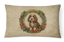 Load image into Gallery viewer, Petit Basset Griffon Vendeen Christmas Flowers Throw Pillow