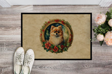 Load image into Gallery viewer, Pomeranian Christmas Flowers Doormat-24x36 Indoor / Outdoor Rug | Made in USA