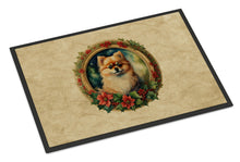 Load image into Gallery viewer, Pomeranian Christmas Flowers Doormat-24x36 Indoor / Outdoor Rug | Made in USA