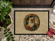 Load image into Gallery viewer, Pomeranian Christmas Flowers Doormat