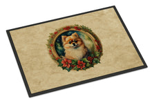 Load image into Gallery viewer, Pomeranian Christmas Flowers Doormat