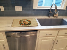 Load image into Gallery viewer, Poodle Christmas Flowers Dish Drying Mat
