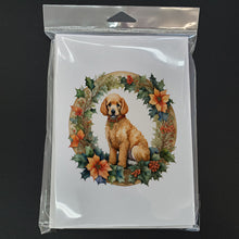 Load image into Gallery viewer, Poodle Christmas Flowers Greeting Cards - Blank Note Cards – 8-Pack of Artist-Designed Cards with Envelopes